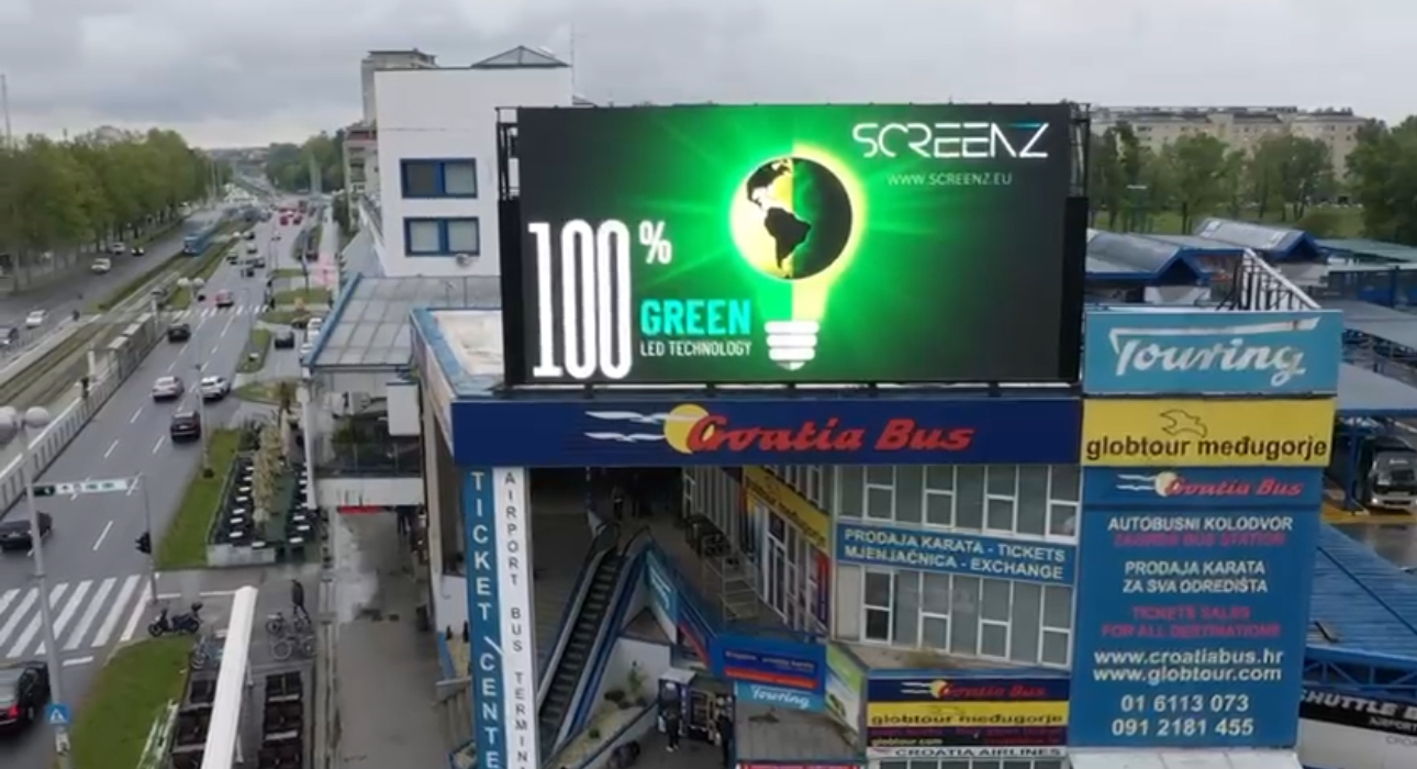 100m2 LED display installed in Zagreb